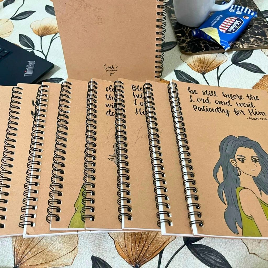 Fearfully & Wonderfully Made – A5 Kraft Notebook with Hand‑Drawn Scripture Calligraphy (Women’s Journal)