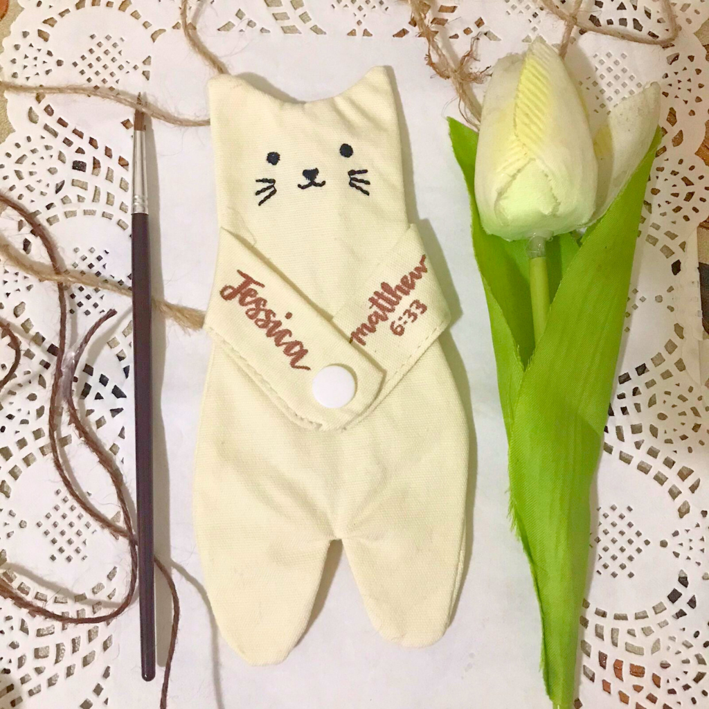 Hugging Cat Canvas Coin Purse