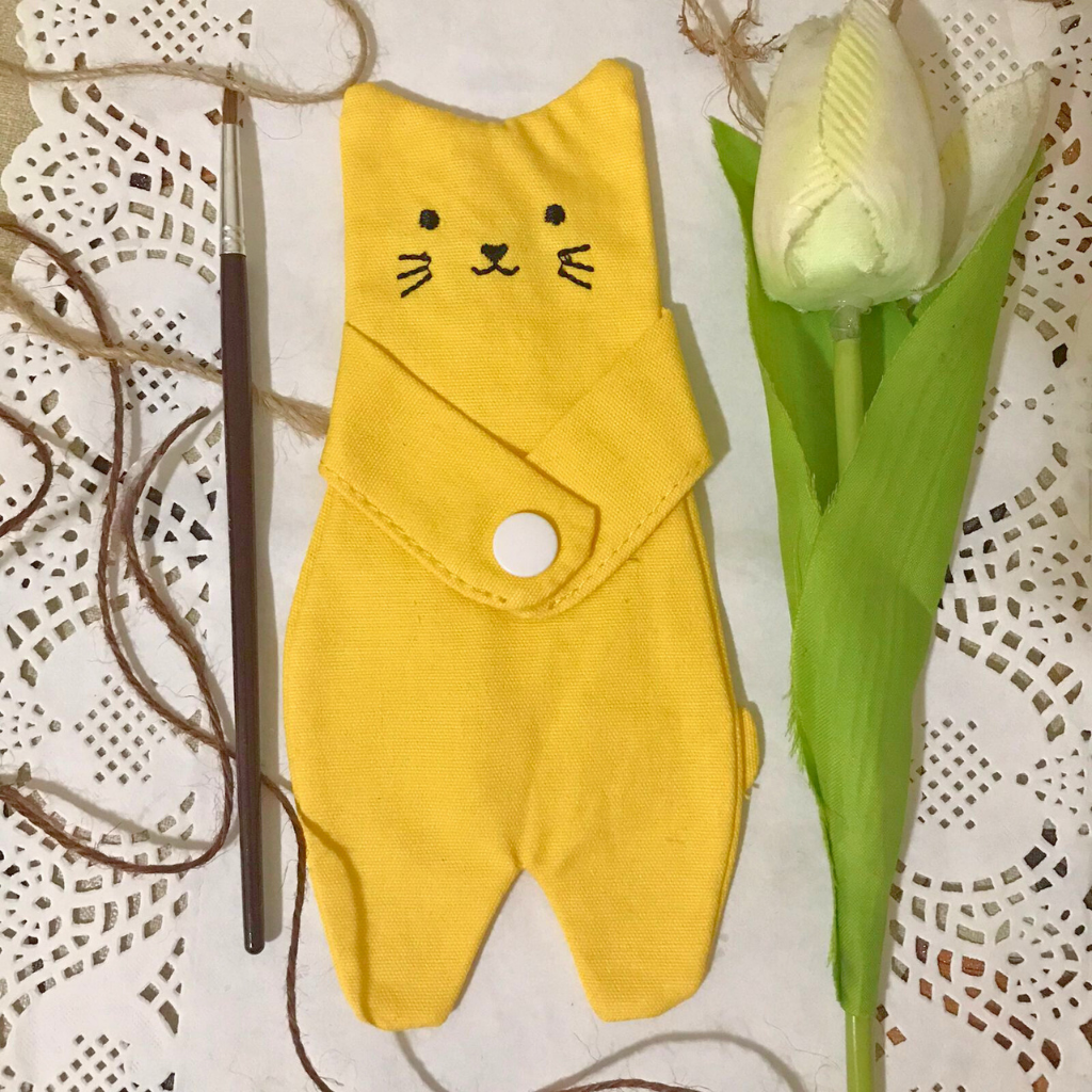 Hugging Cat Canvas Coin Purse